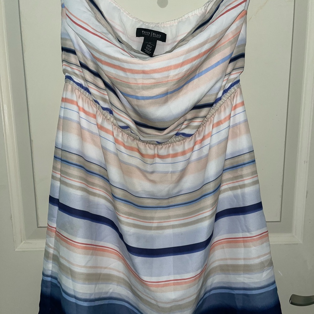 White and Blue Striped Dress